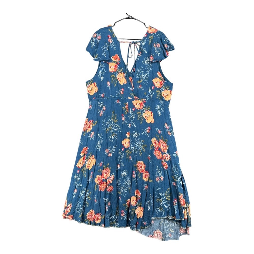 Torrid 4 Floral Faux Wrap Dress With Shorts Built In Boho Gypsy